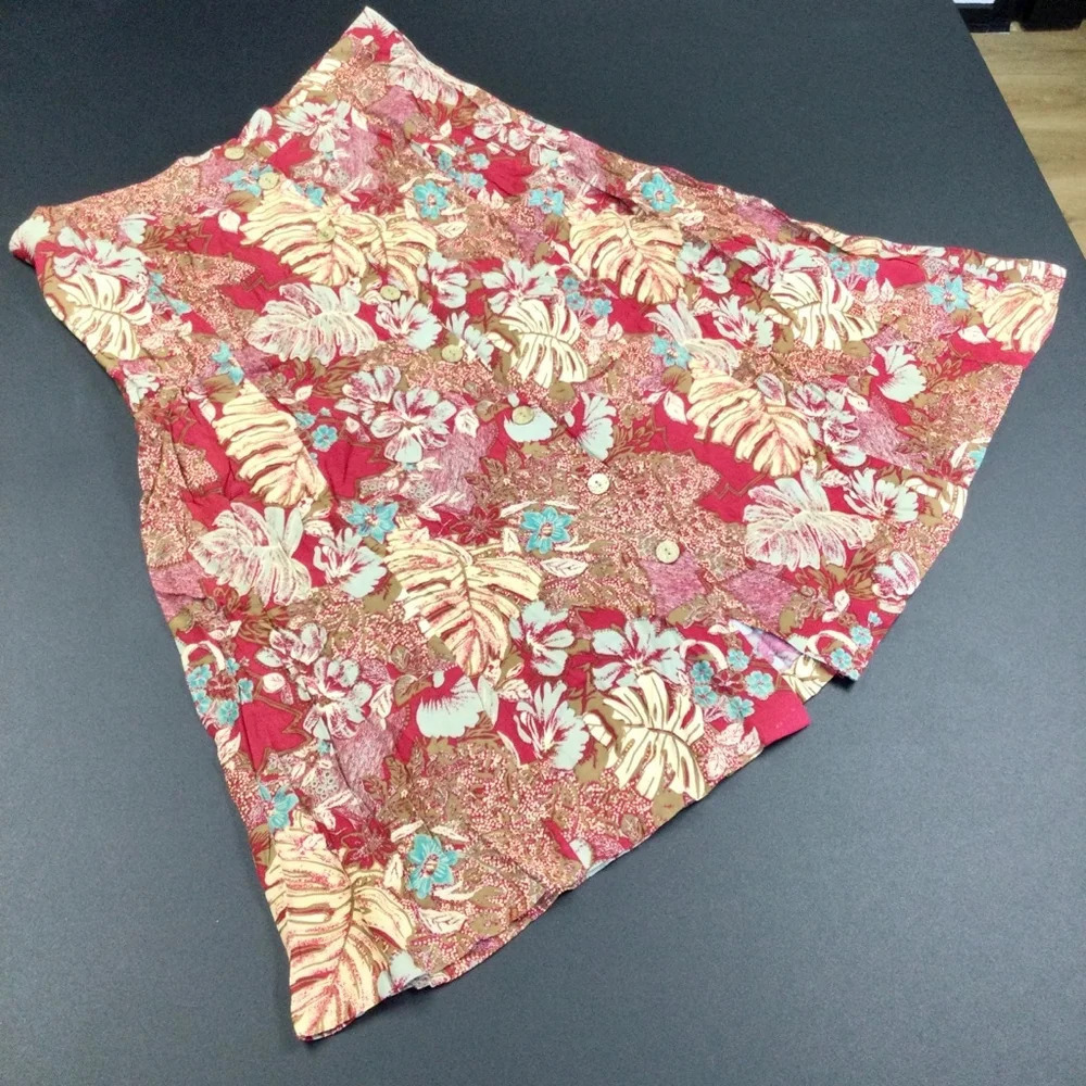 Vintage Women's Maggie Barnes Skirt, 22W, Red Floral - Picture 1 of 9